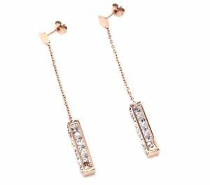 【送料無料】ジュエリー・アクセサリー イヤリングペンダントスクエアスチールゴールドローズbo1461e boucles doreilles pendantes carre et rectangle acier or rose avec