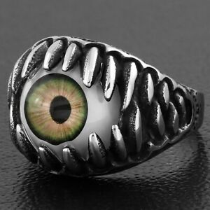 【送料無料】ジュエリー・アクセサリー ミリメートルバイカーリング20mm ?bague de motard avec tete de mort demon jaune 18,980円