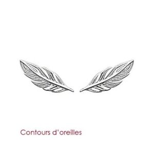 【送料無料】ジュエリー・アクセサリー シルバーイヤリングローディッドシックチゼルcontours doreilles en argent 9251000 rhodie plumes ciselees chic