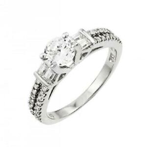 【送料無料】ジュエリー・アクセサリー シルバースターリングリングラウンドカップセンタージルコーネargent sterling femmes bague w5mm 05 ct coupe ronde centre amp; zircone