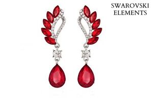 【送料無料】ジュエリー・アクセサリー スワロフスキーイヤリングRヴィンテージデザインboucles doreilles swarovskiR elements larme luxe design vintage rouges