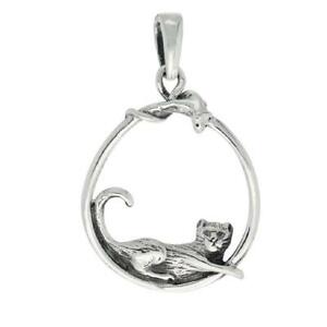 【送料無料】ジュエリー・アクセサリー シルバースターリングキャットマウスペンダントブレロックイタリアンチェーンボックスargent sterling chat amp; souris pendentif breloque, italien boite chaine