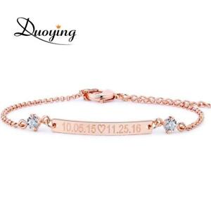 【送料無料】ジュエリー・アクセサリー パーソナライズブレスレットカスタムバークリスタルpersonalized initial bracelet custom engraved name bar crystal