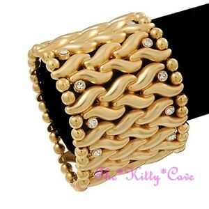 【送料無料】ジュエリー・アクセサリー マットeカフブレスレットinhabituel mat or plt tresse s large extensible bracelet manchette w