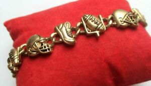 【送料無料】ジュエリー・アクセサリー オリジナルブレスレットカラーゴールドリンクアメリカンフットボールレトロジュエルoriginal bracelet couleur or maillons football americain bijou retro 5158 の商品写真