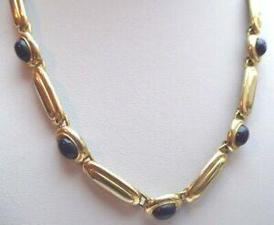 【送料無料】ジュエリー・アクセサリー ヴィンテージゴールドネックレスハーフビーズラピスラズリcollier bijou vintage couleur or orne de demi perles couleur lapis lazuli 790