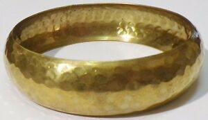 【送料無料】ジュエリー・アクセサリー リリーフハンマーブレスレットヴィンテージbracelet rigide bijou vintage 70 cuivre jaune martele en relief 272