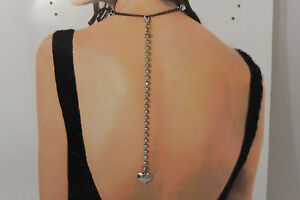 【送料無料】ジュエリー・アクセサリー バックシルバーネックレスメタルファッションジュエリーブレロケハートブリングfemme arriere collier argent metal chaine mode bijoux breloque c?ur bling