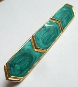 【送料無料】ジュエリー・アクセサリー アールデコバーゴールドエナメルエナメルヴィンテージbelle broche barrette art deco couleur or email vert irise bijou vintage 2433