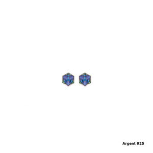 【送料無料】ジュエリー・アクセサリー イヤリングシルバーステムキューブクリスタルboucles doreilles tiges argent 925 cube cristal heliotrope