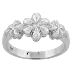 【送料無料】ジュエリー・アクセサリー シルバースターリングリングトップポリargent sterling delicat 3 fleurs femmes bague, haut poli sans defaut qualite