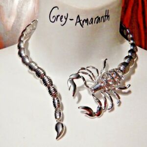 【送料無料】ジュエリー・アクセサリー シルバースコーピオンメタルカラーラスポイズンネックエッジーパンクゴシックargent scorpion col metal collier ras du cou poison edgy punk gothique xs 6z