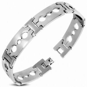 【送料無料】ジュエリー・アクセサリー ステンレススチールパンサーサークルリンクブレスレットbracelet a maillons cercle panthere en acier inoxydable