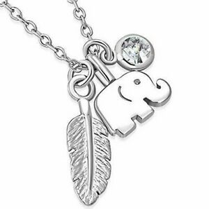 【送料無料】ジュエリー・アクセサリー シルバースターリングゴールデンホワイトジルコネネックレスペンダントargent sterling ton dore blanc zircone elephant plume collier pendentif