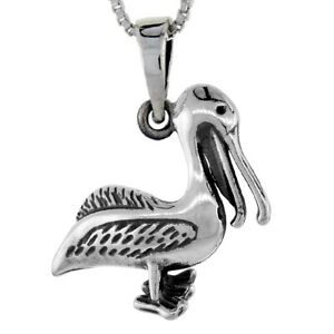 【送料無料】ジュエリー・アクセサリー シルバースターリングペリカンペンダントブレロックインチイタリアンチェーンボックスargent sterling pelican pendentif breloque, 18 italien boite chaine