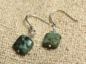 【送料無料】ジュエリー・アクセサリー シルバーイヤリングアフリカターコイズスクエアboucles doreilles argent 925 turquoise dafrique carres 10mm
