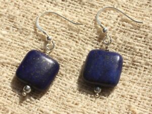 【送料無料】ジュエリー・アクセサリー シルバーイヤリングラピスラズリスクエアboucles doreilles argent 925 et lapis lazuli carres 14mm
