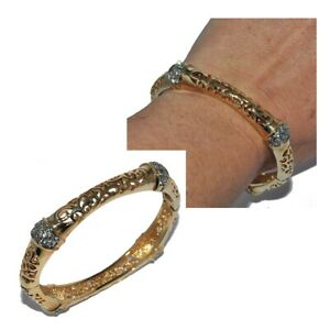 【送料無料】ジュエリー・アクセサリー ゴールドクリスタルホワイトジュエルファンシーブレスレットbracelet jonc fantaisie de couleur or cristal blanc bijou