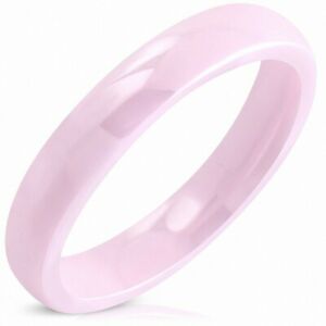 【送料無料】ジュエリー・アクセサリー コンフォートフィットセラミックハーフラウンドピンクセラミックリング4mm ?bague demirond en ceramique comfort fit en ceramique rose