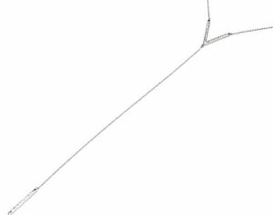 【送料無料】ジュエリー・アクセサリー シェブロンペンダントバーストラスファインスチールチェーンネックレスcc2003e collier fine chaine acier avec pendentif y chevron et barre strass