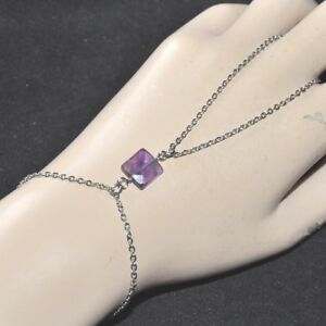 【送料無料】ジュエリー・アクセサリー eジュエリーブレスレットオリジナルシルバースチールリングナチュラルアメジストzeeo bijoux bracelet bague original en acier argente amethyste naturelle