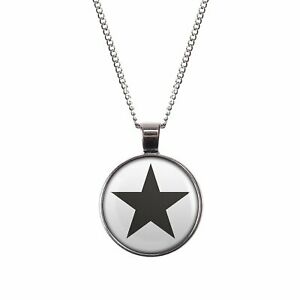【送料無料】ジュエリー・アクセサリー シルバーブロンズブラックスターパターンマイレリーネックレスmylery collier avec motif noir etoile argent ou bronze 28mm