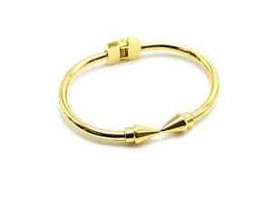 【送料無料】ジュエリー・アクセサリー ゴールデンスチールジョンクブレスレットピックポイントヒントbc614 bracelet jonc acier dore avec embouts pics pointes