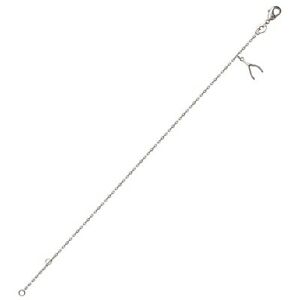 【送料無料】ジュエリー・アクセサリー シルバーブレスレットロディエウィッシュボーンラッキーチャームkbc bracelet argent 925 rhodie portebonheur wishbone 12x6mm