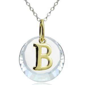 【送料無料】ジュエリー・アクセサリー スワロフスキーエレメンツシルバーイニシャルネックレス925 argent b initiale collier avec swarovski elements, 457cm