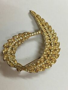 【送料無料】ジュエリー・アクセサリー ヴィンテージゴールドパームブローチファンシーファンシーvintage belle broche palme dore et petit brillant fantaisie annee 50