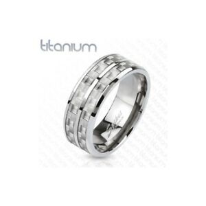 【送料無料】ジュエリー・アクセサリー チタンリングホワイトカーボンファイバーbague titane fibre de carbone blanche