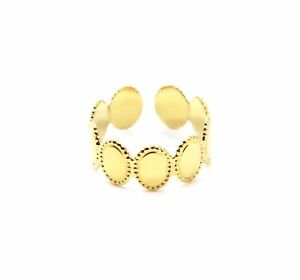 【送料無料】ジュエリー・アクセサリー リングマルチオーバルポイントゴールデンスチールbg1019f bague anneau multi ovales contour points acier dore