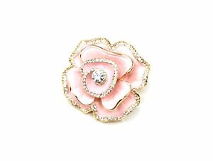 【送料無料】ジュエリー・アクセサリー ピンピンフラワーメタルローズストラbr299e broche epingle fleur metal peint rosedore avec contour strass