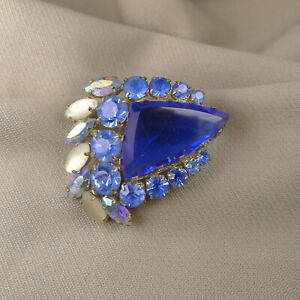 【送料無料】ジュエリー・アクセサリー ラインストーンヴィンテージファンシーブローチbroche fantaisie vintage en strass bleus annees 60 13,666円
