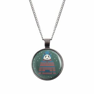 【送料無料】ジュエリー・アクセサリー シルバーパンダフードマイラーリーネックレスブロンズmylery collier avec motif a capuche panda argent ou bronze 28mm