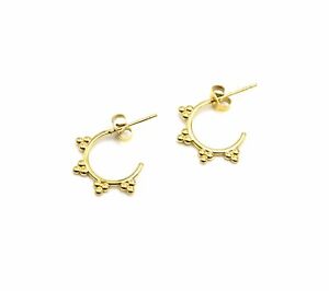 【送料無料】ジュエリー・アクセサリー ゴールデンスチールポイントミニクレオールサンイヤリングbo1546f boucles doreilles mini creoles soleil avec points acier dore