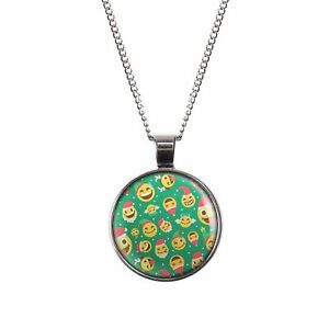 【送料無料】ジュエリー・アクセサリー シルバーブロンズパターンマイレリーネックレスmylery collier avec motif xmas emojis argent ou bronze 28mm 13,286円