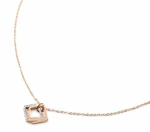 【送料無料】ジュエリー・アクセサリー ファインチェーンネックレストリプルロサンジュスチールスチールローズcc3006e collier fine chaine pendentif triple losanges contour acier or rose