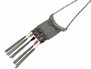 【送料無料】ジュエリー・アクセサリー ネックレスペンダントフリオンズボールグレーメタルパールストラスcl524 sautoir collier pendentif franges billes metal gris, perles et strass