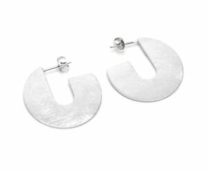 【送料無料】ジュエリー・アクセサリー イヤリングステートメントサークルオープンブラッシュシルバースチールbo1504f boucles doreilles statement cercle ajoure effet brosse acier argente