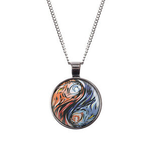 【送料無料】ジュエリー・アクセサリー パターンフェニックスブロンmylery raslecou avec motif yin yang taiji phoenix eau feu argent ou bron