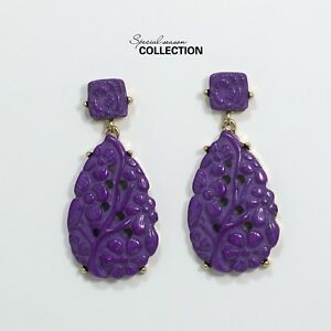 【送料無料】ジュエリー・アクセサリー イヤリングクラスバイオレットドロップフラワーペンダンテヴィンテージboucles doreilles class clip violet goutte fleur gravure pendante vintage yw6