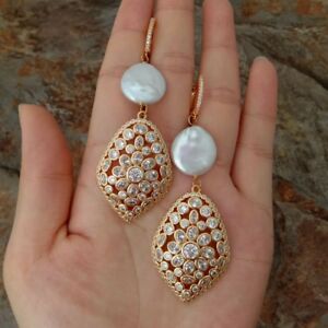 【送料無料】ジュエリー・アクセサリー ホワイトパールゴールドメッキイヤリング31 white coin pearl gold plated cz?earrings