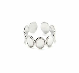 【送料無料】ジュエリー・アクセサリー リングマルチオーバルコンターポイントシルバースチールbg1018f bague anneau multi ovales contour points acier argente
