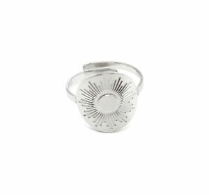 【送料無料】ジュエリー・アクセサリー メダルモチーフサンシルバースチールアジャスタブルリングbg912f bague reglable avec medaille gravee motif soleil acier argente