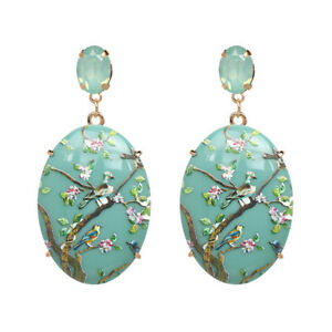 【送料無料】ジュエリー・アクセサリー ビッグエスニックオーバルオーバルピタッレスクジェイドイミイヤリングboucles doreilles clip gros ethnique ovale bleu vert pittoresque jade imi a28