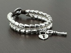 【送料無料】ジュエリー・アクセサリー パルセラムジャーザマクイクエロレザーブレスレットpulsera mujer zamak y cuero leather bracelet 50 7