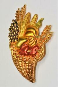 【送料無料】ジュエリー・アクセサリー ヴィンテージパケットゴールデンエナメルハーベストピンブローチvintage signe paquette dore email harvestpin broche