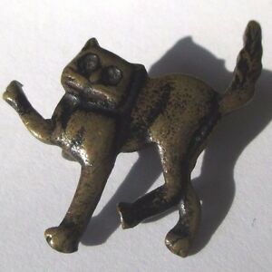 【送料無料】ジュエリー・アクセサリー ユニークオリジナルピンヴィンテージブロンズunique originale ancienne petite broche bijou vintage chat couleur bronze 3509