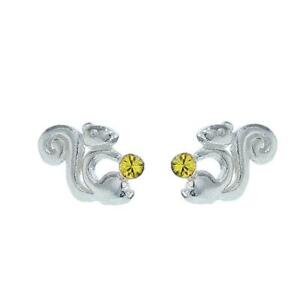 【送料無料】ジュエリー・アクセサリー トックガールズシルバースターリングイエロークリスタルリスイヤリングtoc filles argent sterling jaune cristal ecureuil boucles doreilles 13,666円